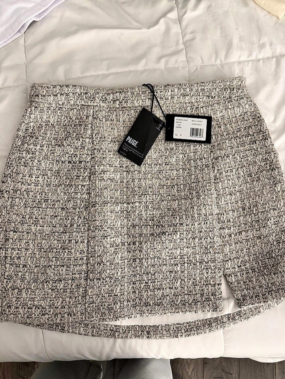 PAIGE Geometric Mini Skirt in Gray & White Size 8  NWT